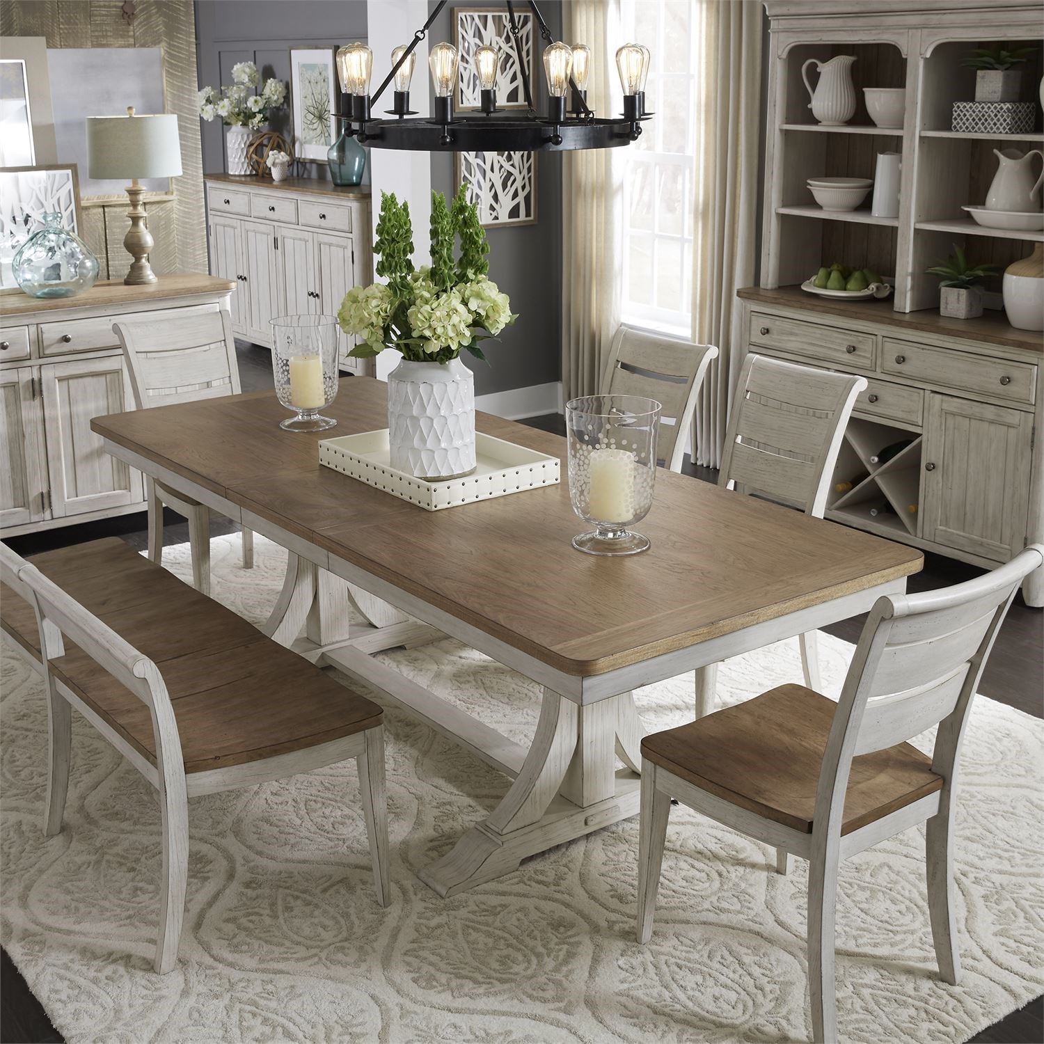Liberty Furniture Farmhouse Reimagined Relaxed Vintage Trestle Table